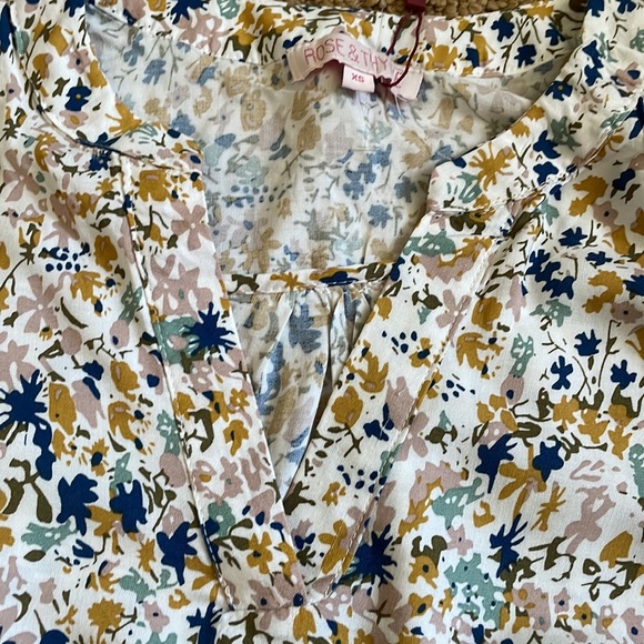 Rose & Thyme Floral Rayon Blouse XS - Picture 8 of 9